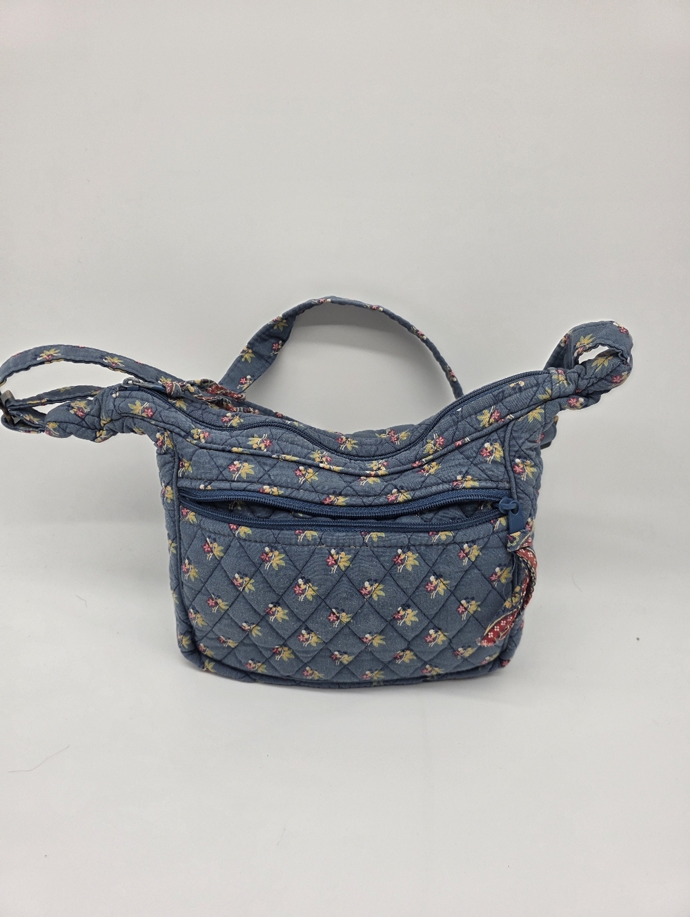 Vera Bradley Quilted Denim Blue Floral Crossbody Bag